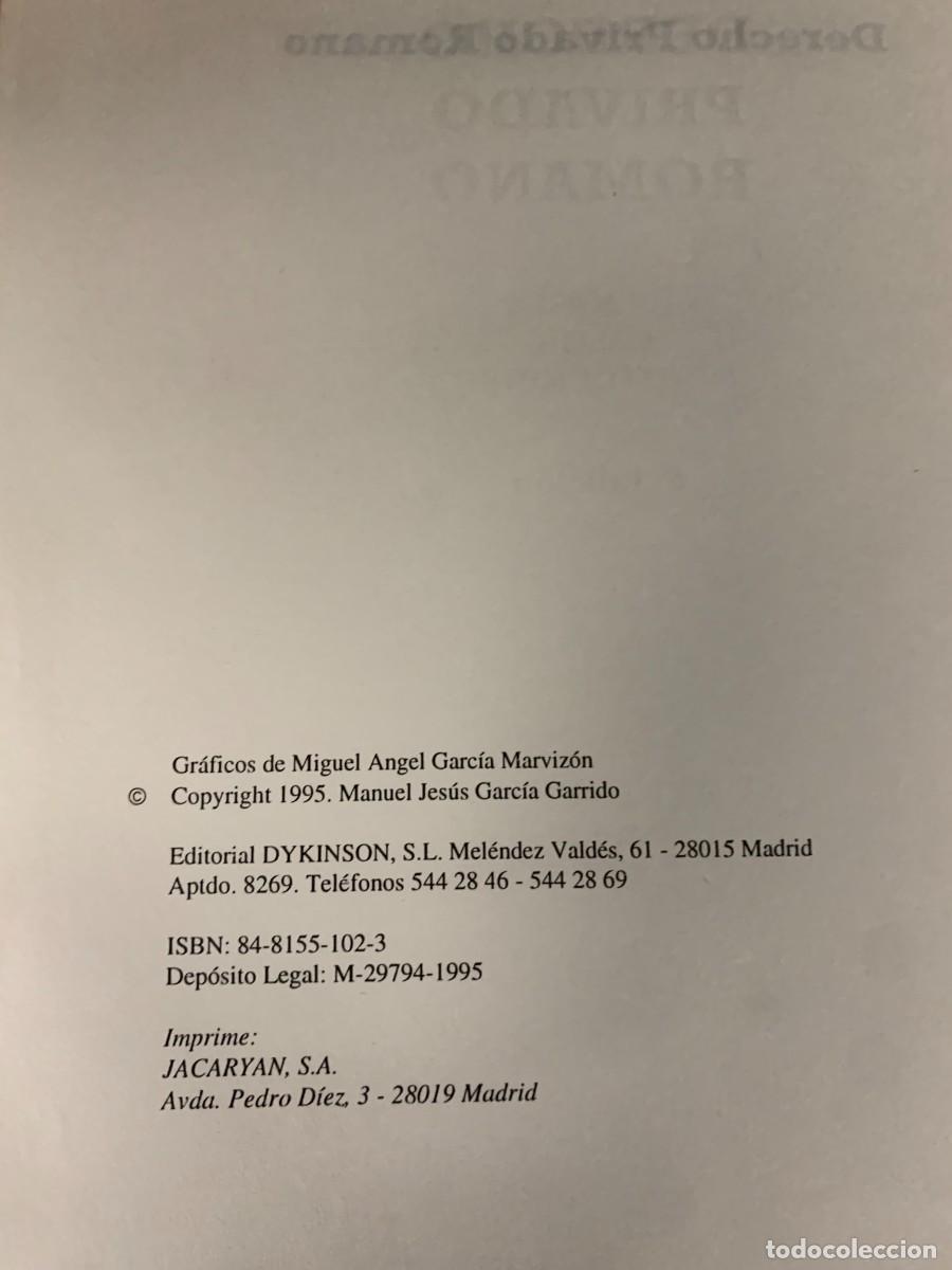 Libros de segunda mano: LIBROS; &laquo; DERECHO PRIVADO ROMANO &raquo; EDIC. DYKINSON - Foto 3