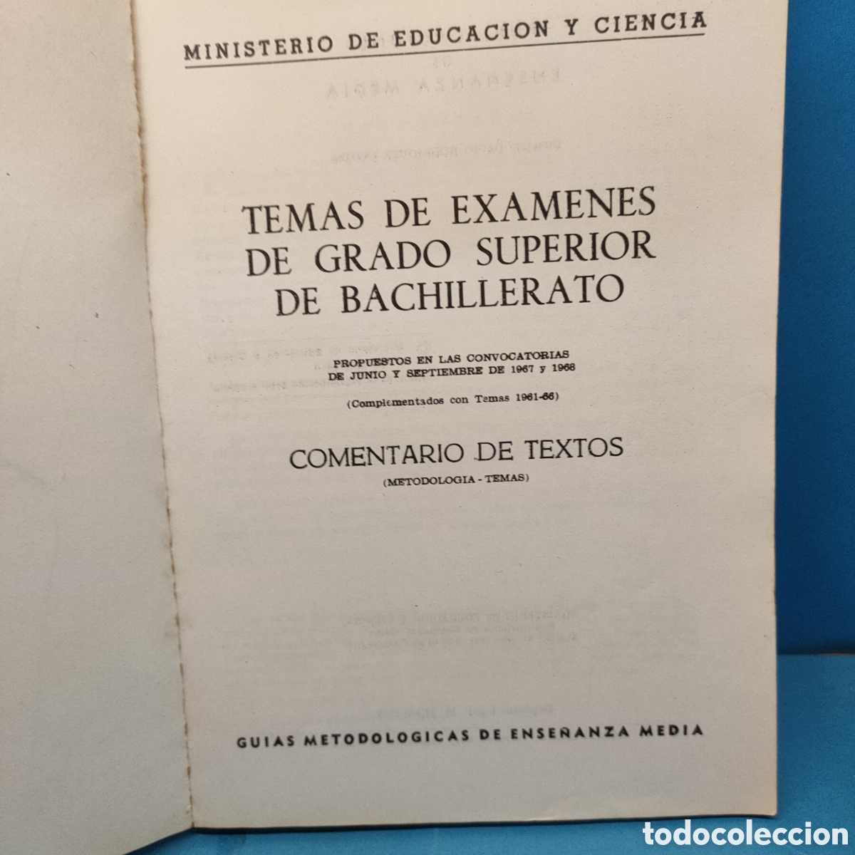 Libros de segunda mano: TEMAS DE GRADO. Bachillerato. Comentario de textos. 1968. - Foto 2