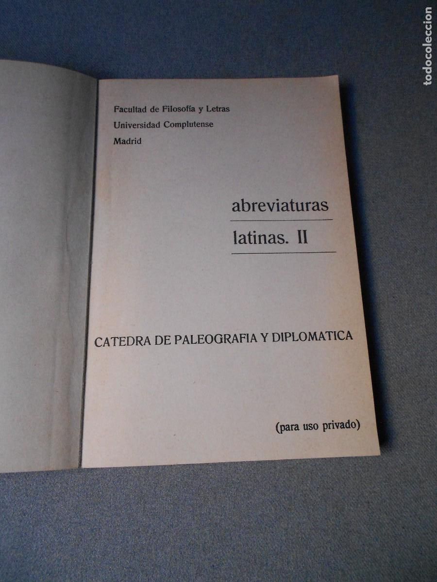 Libros de segunda mano: ABREVIATURAS LATINAS II - Foto 2