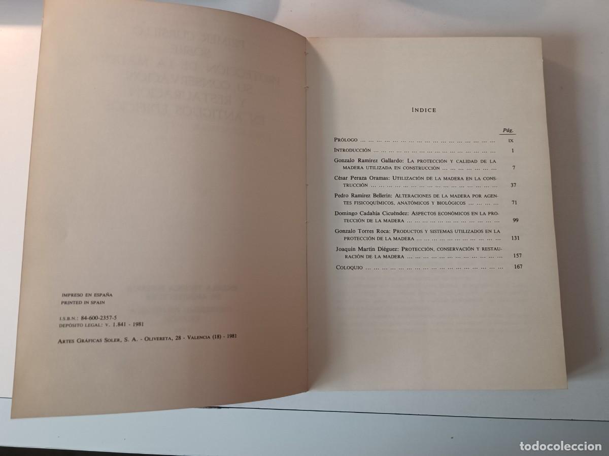 Libros de segunda mano: L63 PROTECCION DE LA MADERA, SU CONSERVACION Y RESTAURACION EN ANTIGUOS EDIFICIOS-ETSA VALENCIA - Foto 4