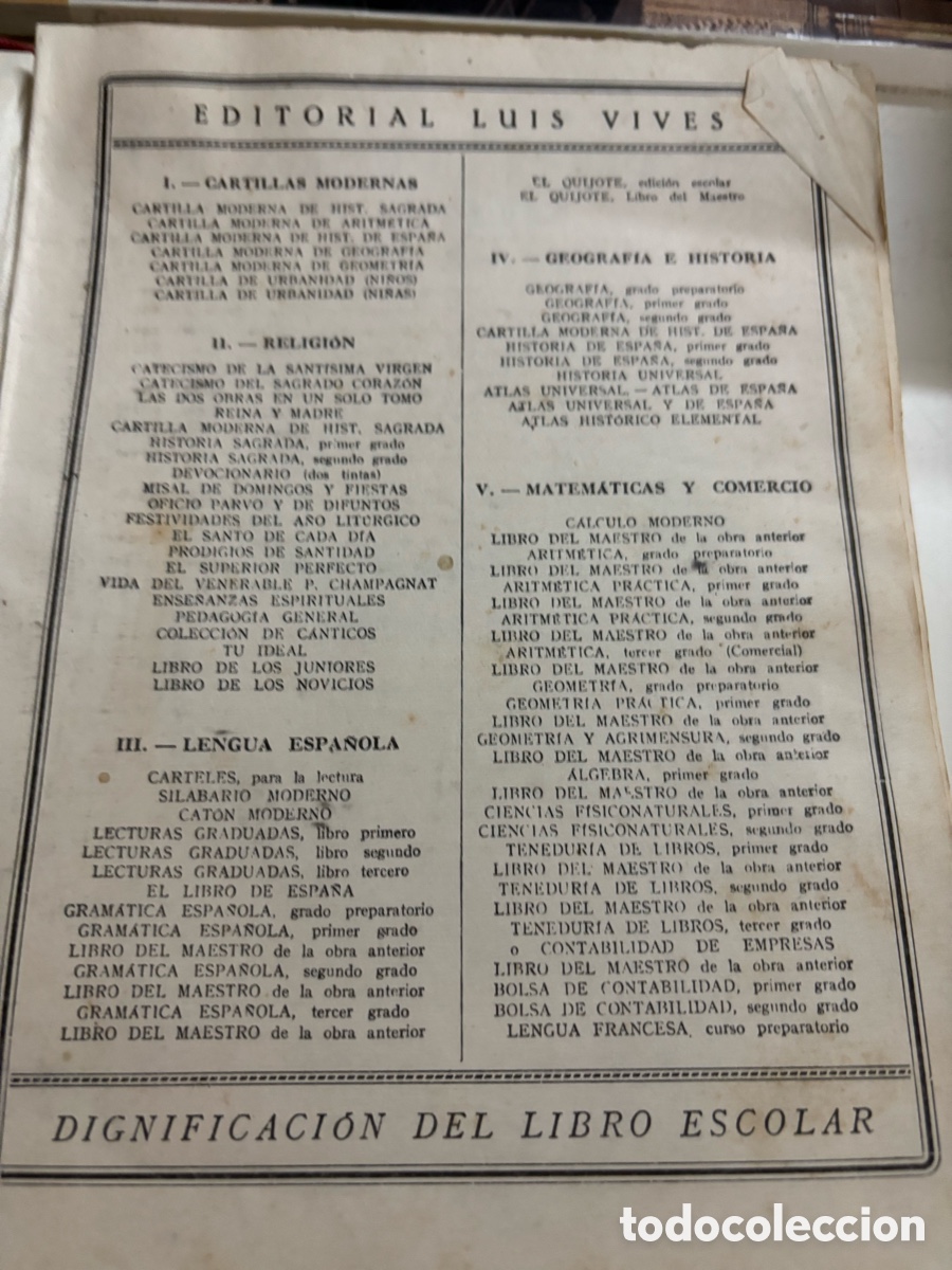 Libros de segunda mano: Antiguo libro texto Matem&aacute;ticas segundo curso / Editorial Luis Vives - Foto 2