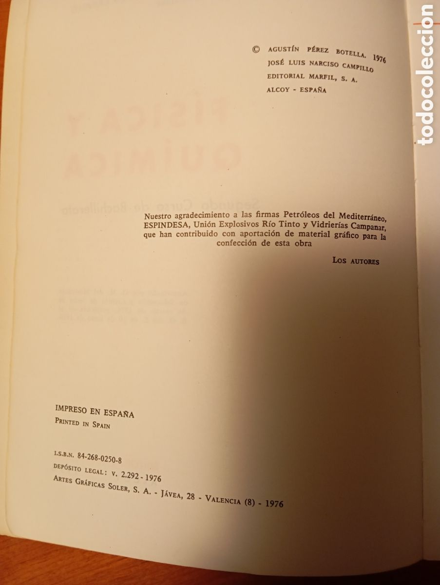 Libros de segunda mano: FISICA Y QUIMICA. 2 CURSO. MARFIL. - Foto 4