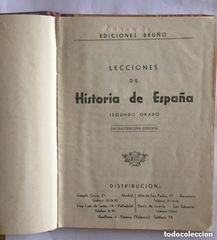 Libros de segunda mano: HISTORIA DE ESPA&Ntilde;A 1949 - 2&ordm; GRADO - EDICIONES BRU&Ntilde;O - Foto 2