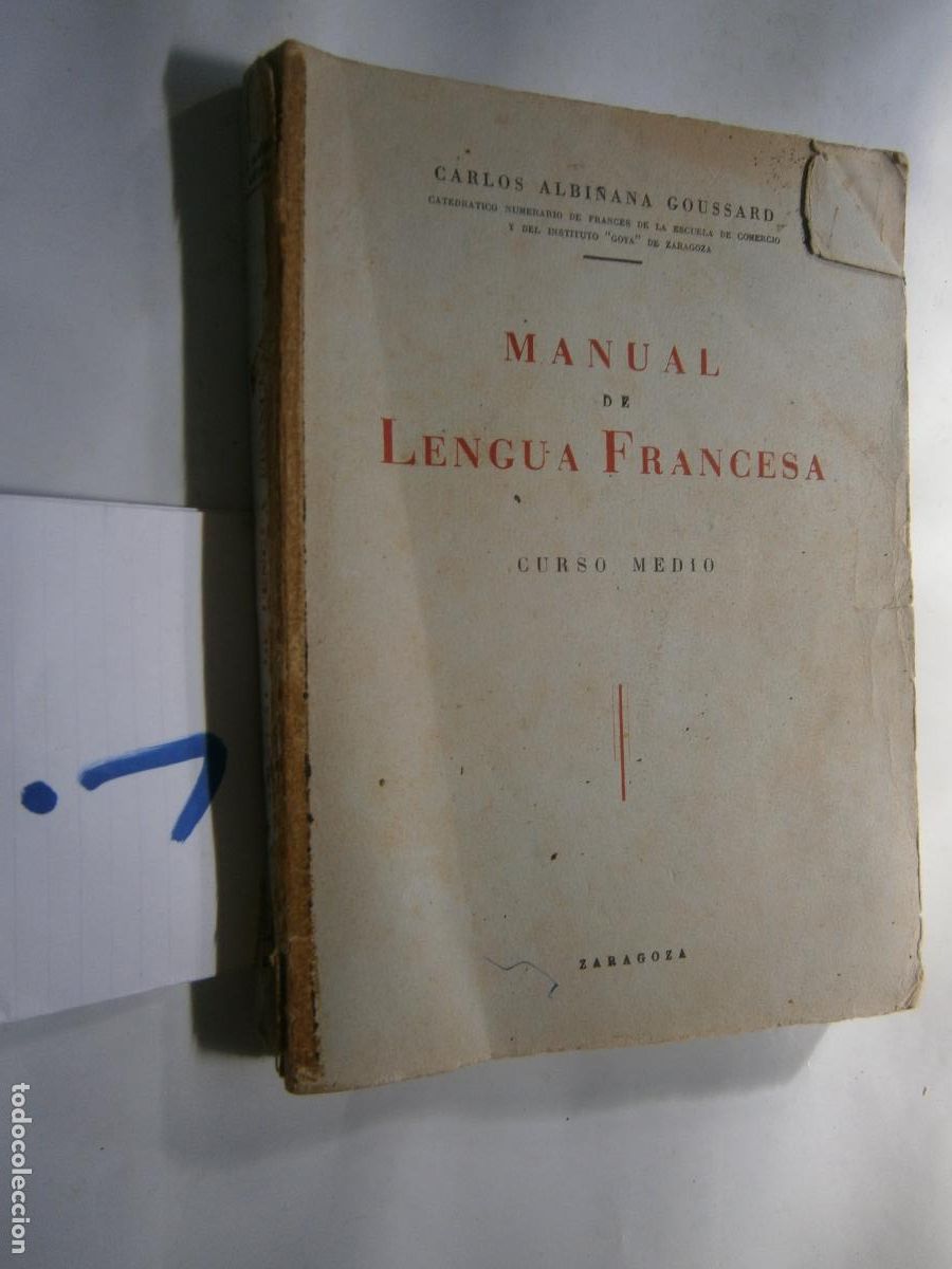 Libros de segunda mano: ANTIGUO LIBRO DE TEXTO - MANUAL DE LENGUA FRANCESA - Foto 1