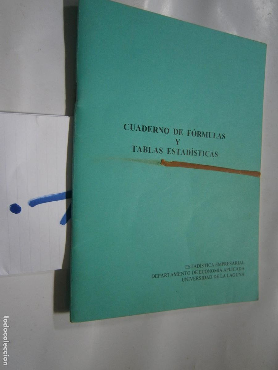 Libros de segunda mano: ANTIGUO LIBRO DE TEXTO - CUADERNO DE FORMULAS Y TABLAS ESTADISTICAS - Foto 1