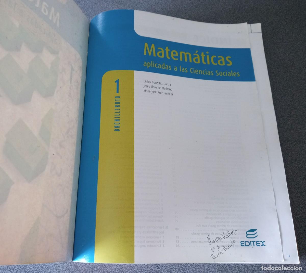 Libros de segunda mano: Matem&aacute;ticas Aplicadas 1&ordm; Bachillerato - Foto 3