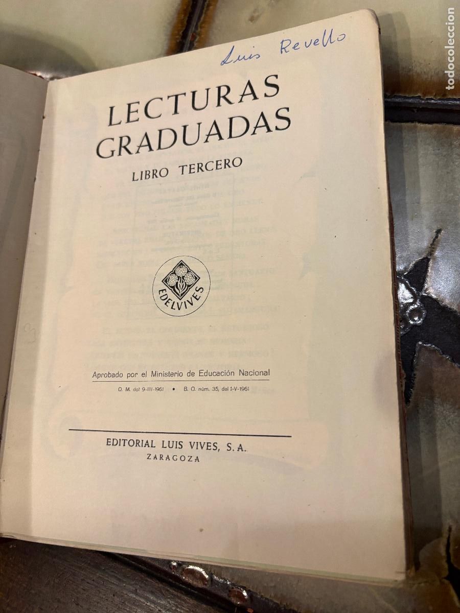 Libros de segunda mano: Lecturas graduadas. Libro tercero. Luis Vives. 1962 - Foto 3