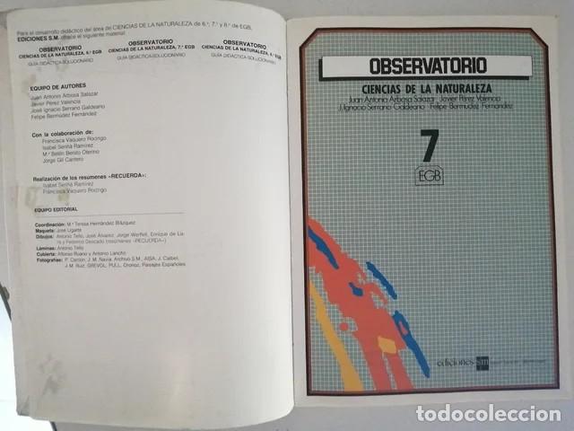 Libros de segunda mano: LIBRO E. G. B. OBSERVATORIO 7, CIENCIAS DE LA NATURALEZA. S. M. - Foto 3