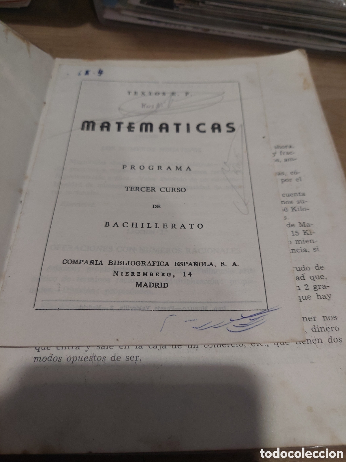 Libros de segunda mano: MATEM&Aacute;TICAS TERCER CURSO TEXYOS E.P 1964 - Foto 2