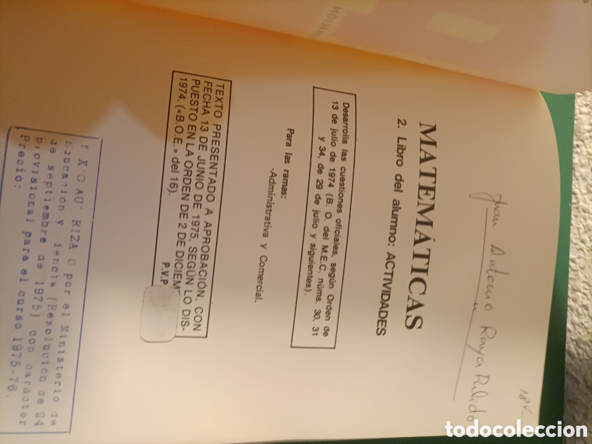 Libros de segunda mano: FP 1 MATEM&Aacute;TICAS ACTIVIDADES ESCRITO PRIMER GRADO - Foto 2
