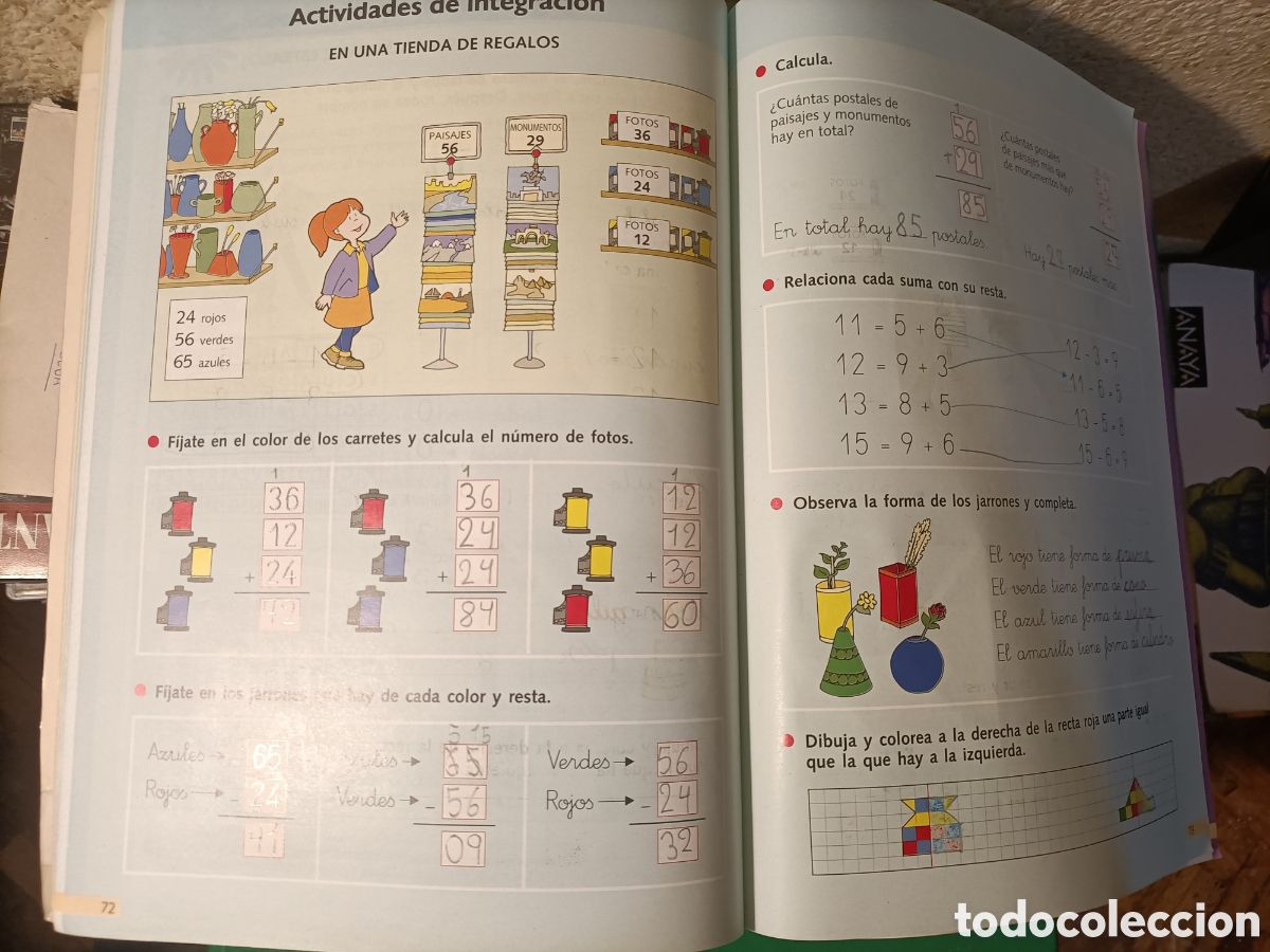 Libros de segunda mano: Matem&aacute;ticas 2&deg;primaria Santillana - Foto 4