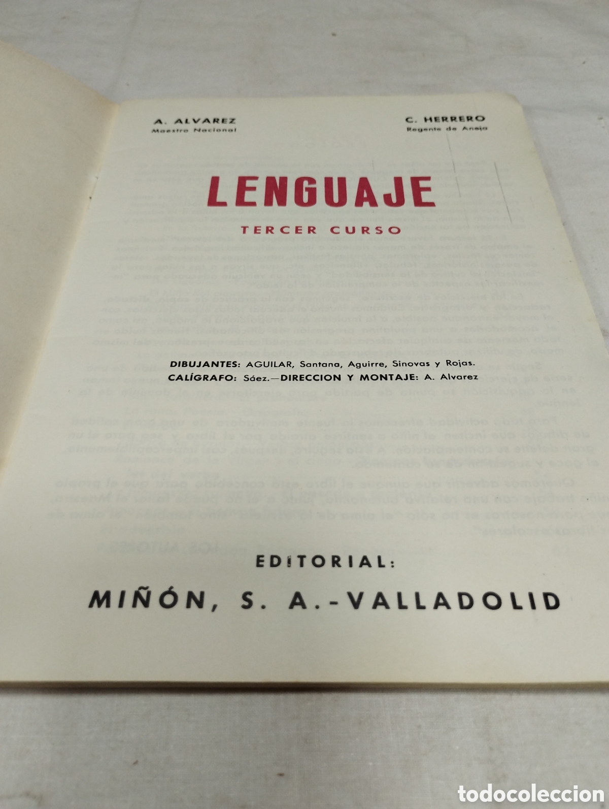 Libros de segunda mano: Lenguaje. Tercer curso. &Aacute;lvarez, 1974 - Foto 2