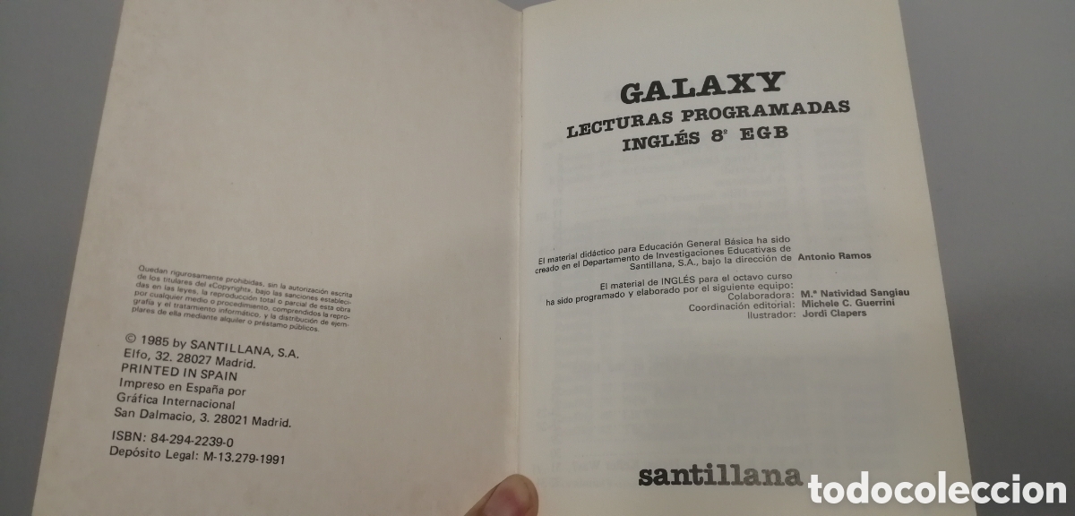 Libros de segunda mano: Lecturas Programadas Ingl&eacute;s 8 EGB GALAXY Ediciones Santillana Edici&oacute;n 1991 - Foto 4