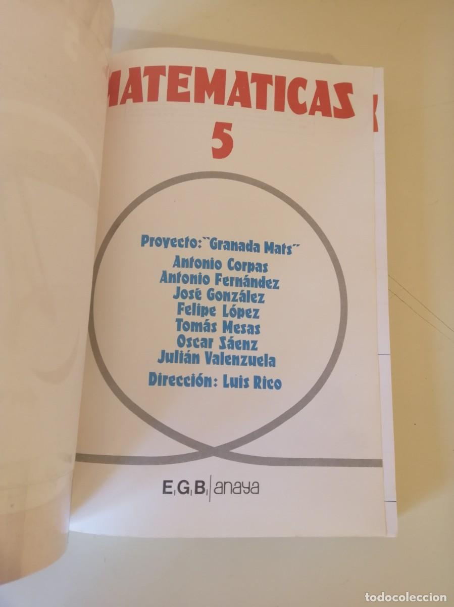 Libros de segunda mano: Antiguo libro de texto de Matem&aacute;ticas 5 EGB Anaya. Sin uso. - Foto 2