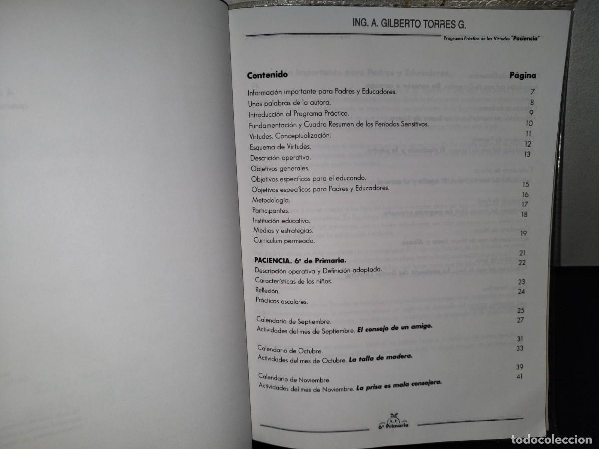 Libros de segunda mano: 210- VIRTUDES. PROGRAMA PR&Aacute;CTICO. PACIENCIA - 6TO. DE PRIMARIA - Foto 5