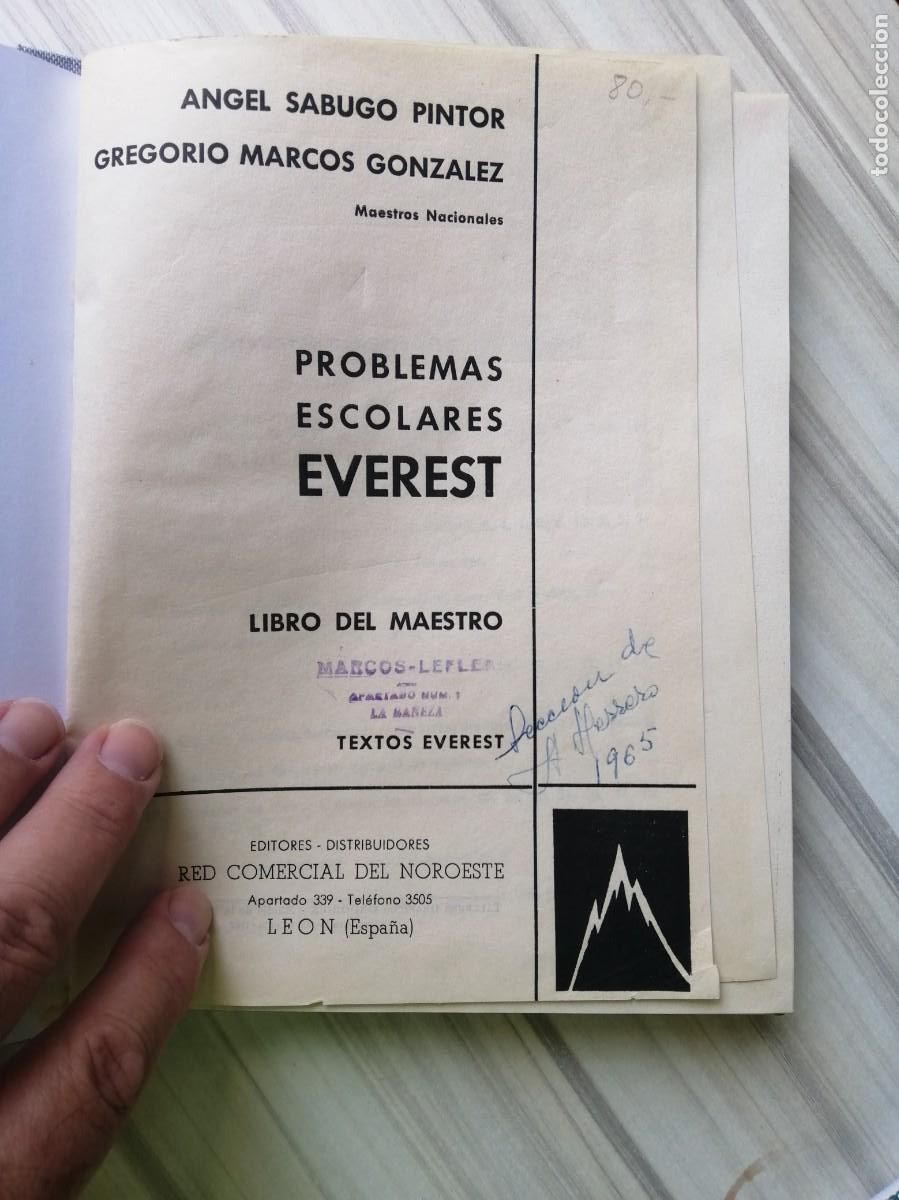 Libros de segunda mano: Antiguo libro de Problemas escolares. Everest. - Foto 3