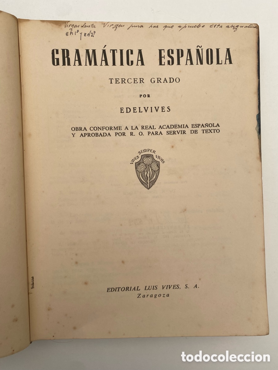 Libros de segunda mano: Libro Gram&aacute;tica Espa&ntilde;ola Tercer Grado (1952) - Foto 3