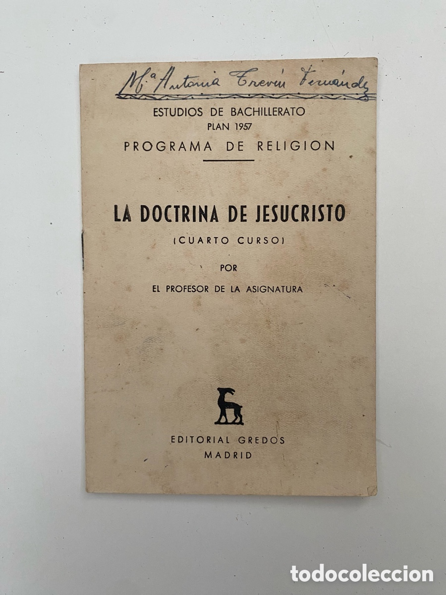 Livros em segunda m&atilde;o: La doctrina de Jesucristo. Bachillerato. 1957