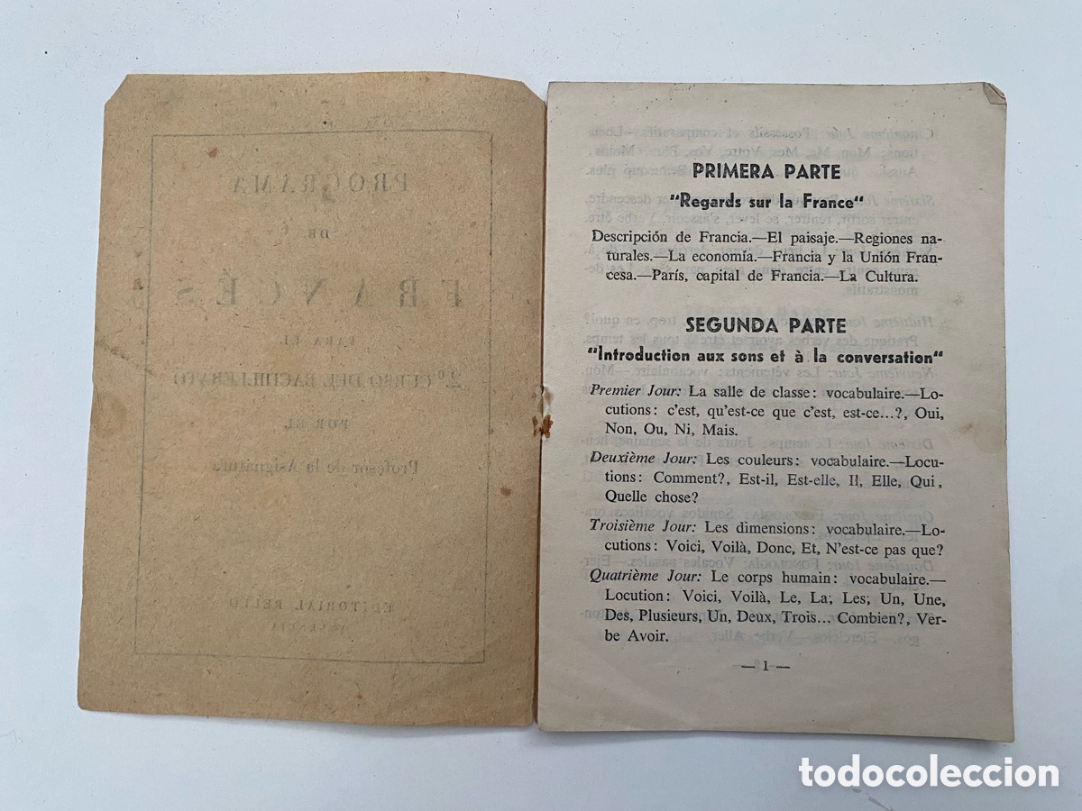 Libros de segunda mano: Folleto o cuadernillo PROGRAMA DE FRANC&Eacute;S - Foto 2