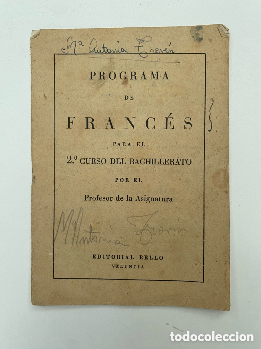 Libros de segunda mano: Folleto o cuadernillo PROGRAMA DE FRANC&Eacute;S - Foto 1