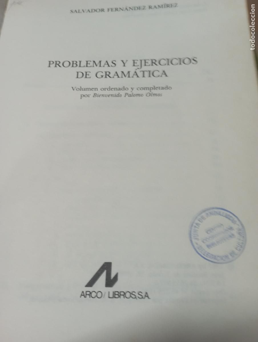 Libros de segunda mano: Salvador Fern&aacute;ndez Ram&iacute;rez - Problemas y ejercicios de gram&aacute;tica - Foto 2