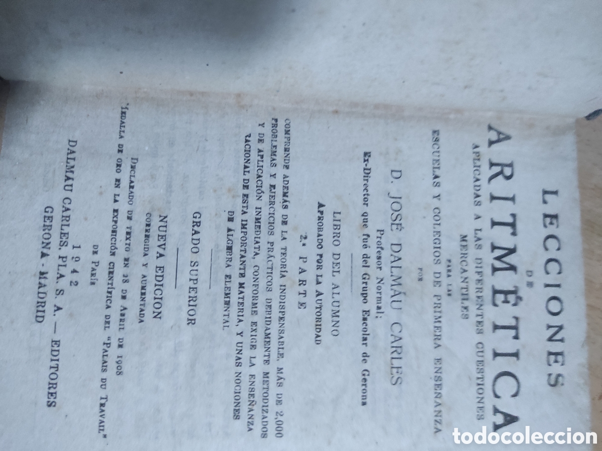 Libros de segunda mano: Lecciones de Aritm&eacute;tica - Foto 3