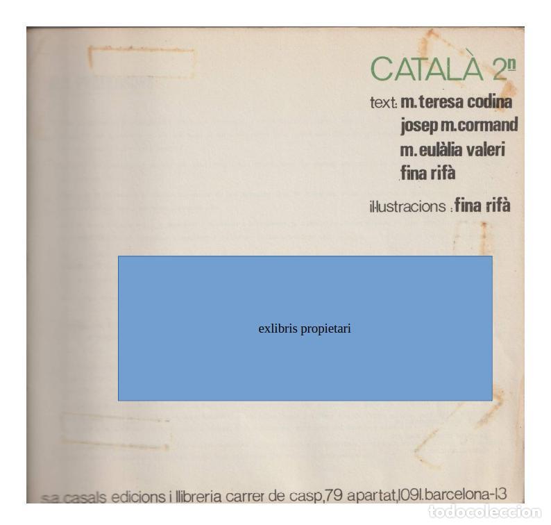 Libros de segunda mano: Catal&agrave; 2n, de Codina, Cormand, Rif&agrave; i Valeri - Foto 2