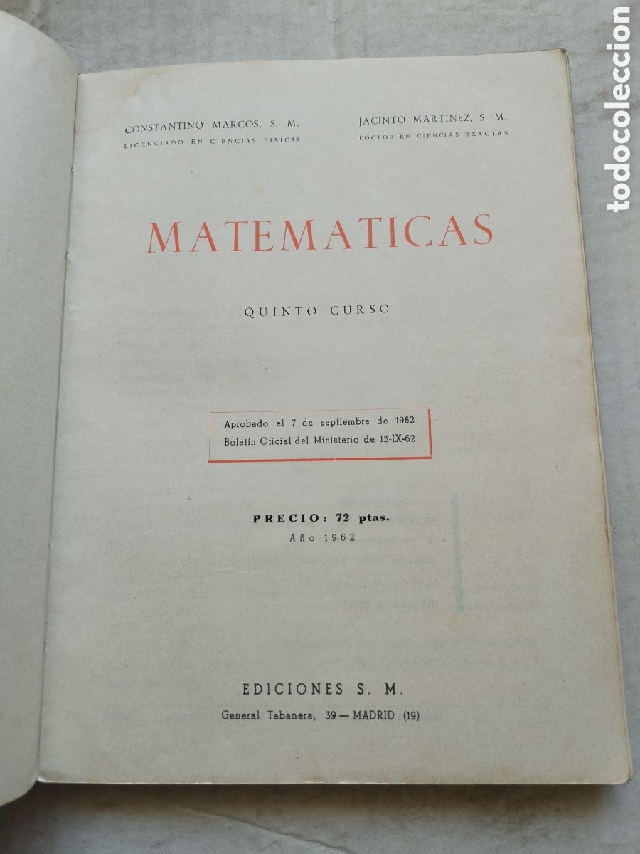 Libros de segunda mano: MATEM&Aacute;TICAS QUINTO DE BACHILLER - Foto 3