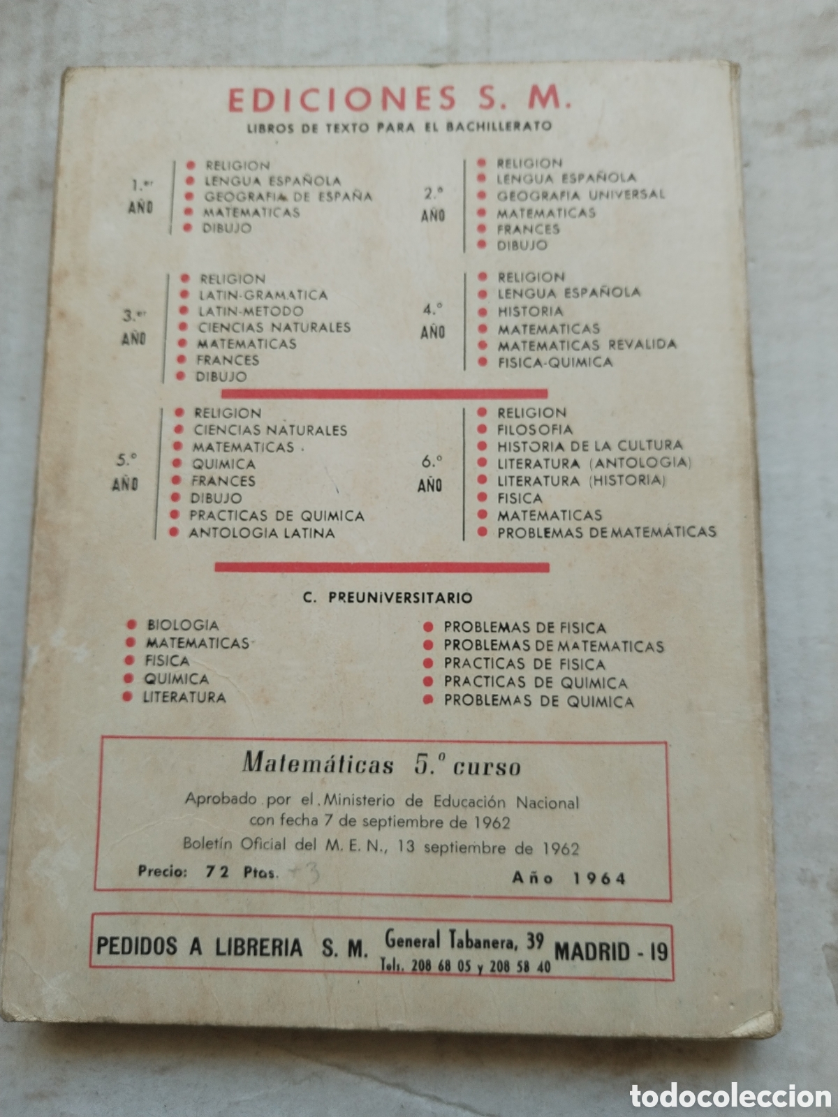 Libros de segunda mano: MATEM&Aacute;TICAS QUINTO DE BACHILLER - Foto 7
