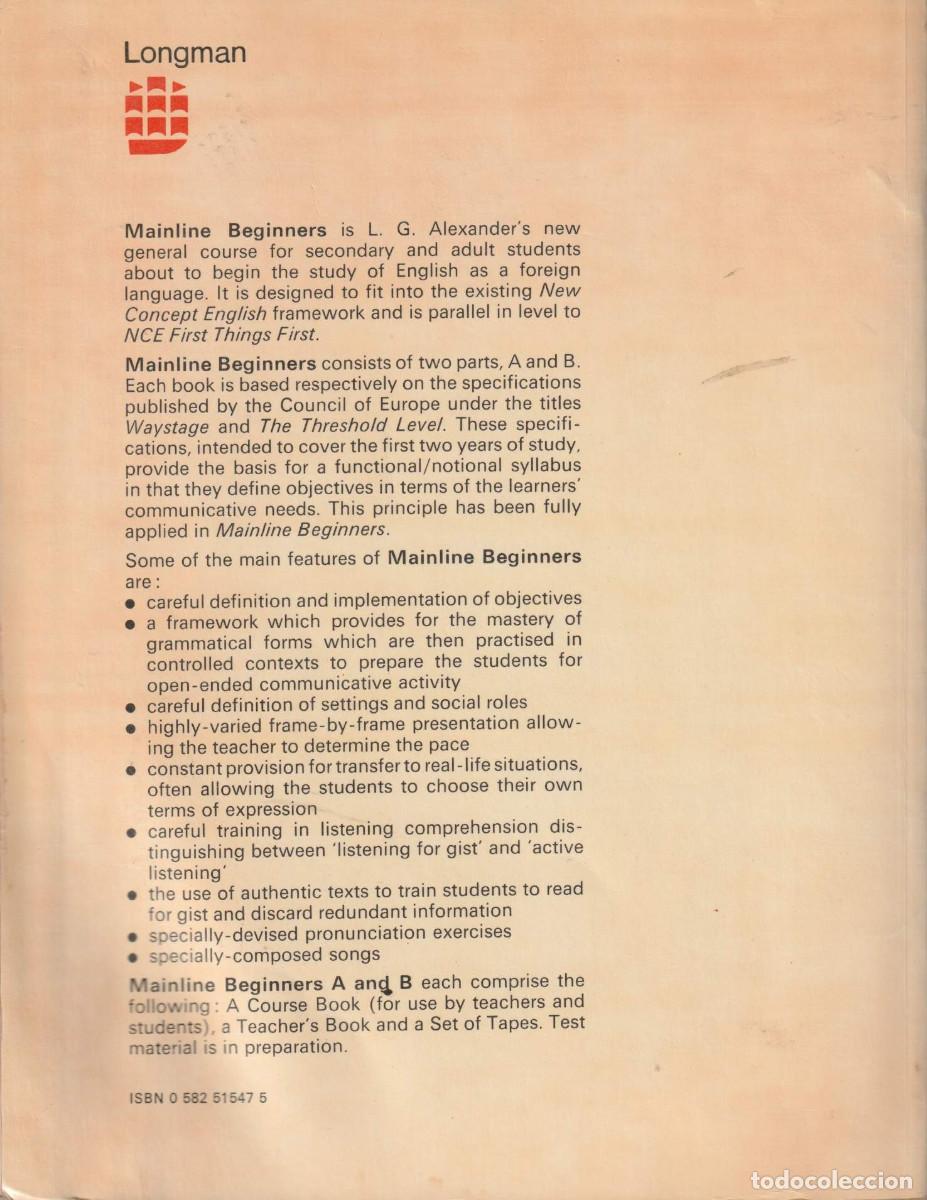 Libros de segunda mano: Mainline. Beginners A. Students&rsquo; Book, L.G. Alexander - Foto 8