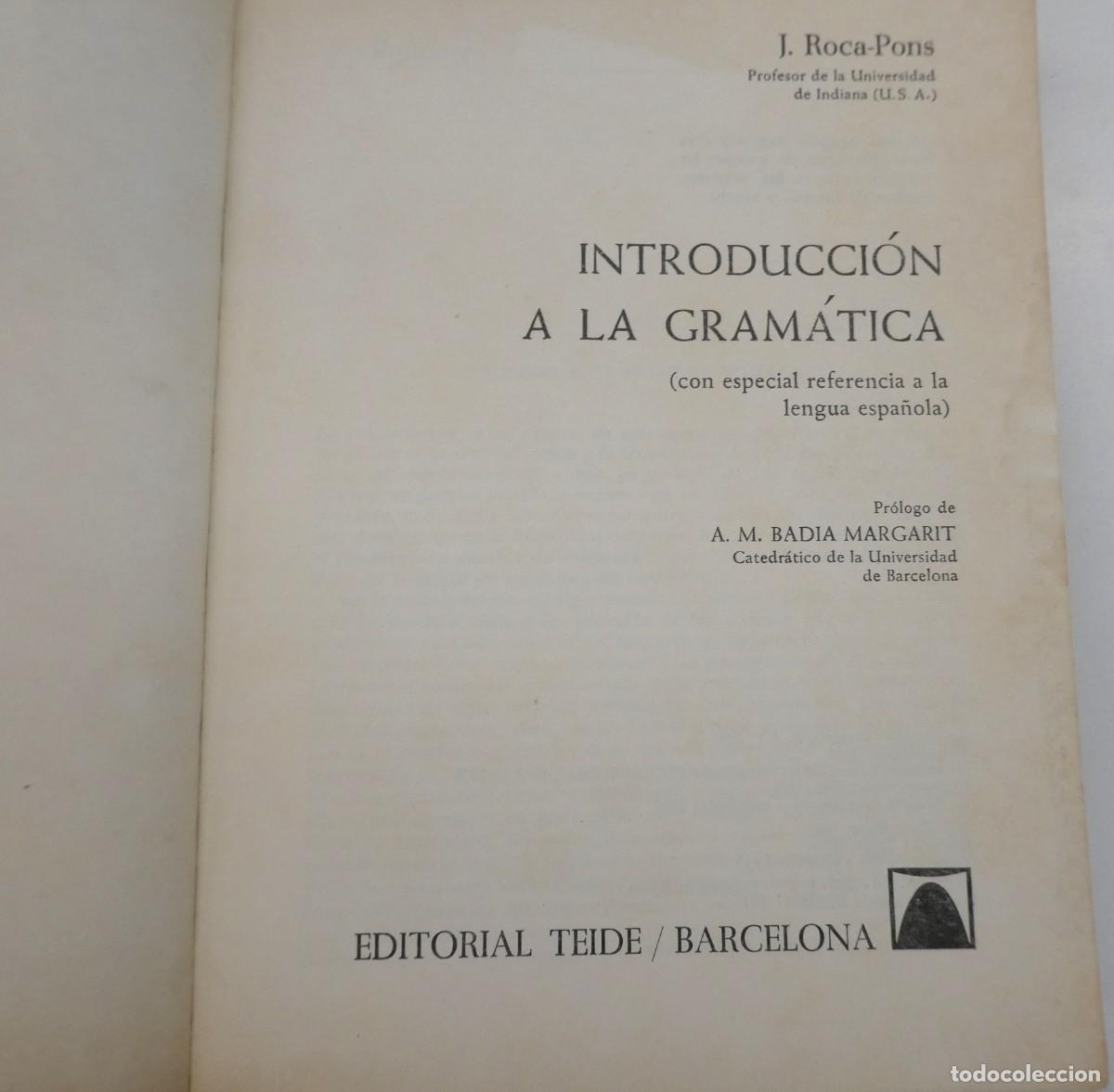 Libros de segunda mano: Introducci&oacute;n a la gram&aacute;tica J Roca Pons - Foto 3