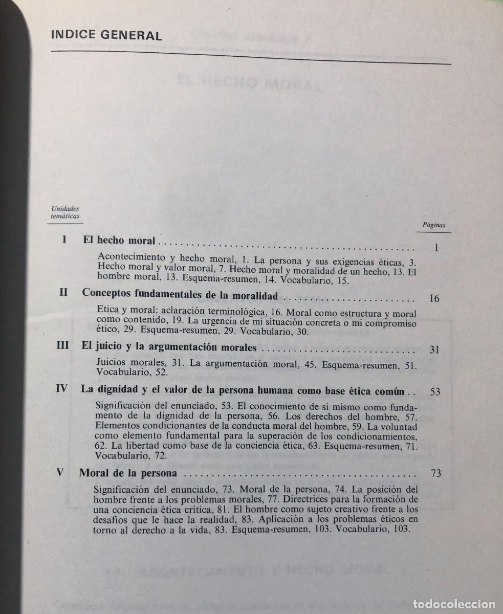 Libros de segunda mano: LIBRO TEXTO / &Eacute;TICA 1&ordm; B.U.P. / ED. ALHAMBRA 1990 / SIN USAR - Foto 2