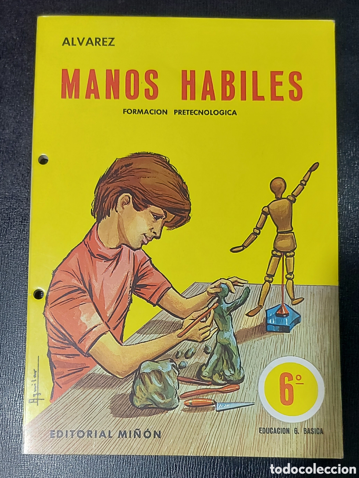 Libros de segunda mano: Manos habiles y bolsa con material complementario 6&deg;EGB. Editorial Mi&ntilde;&oacute;n - Foto 1