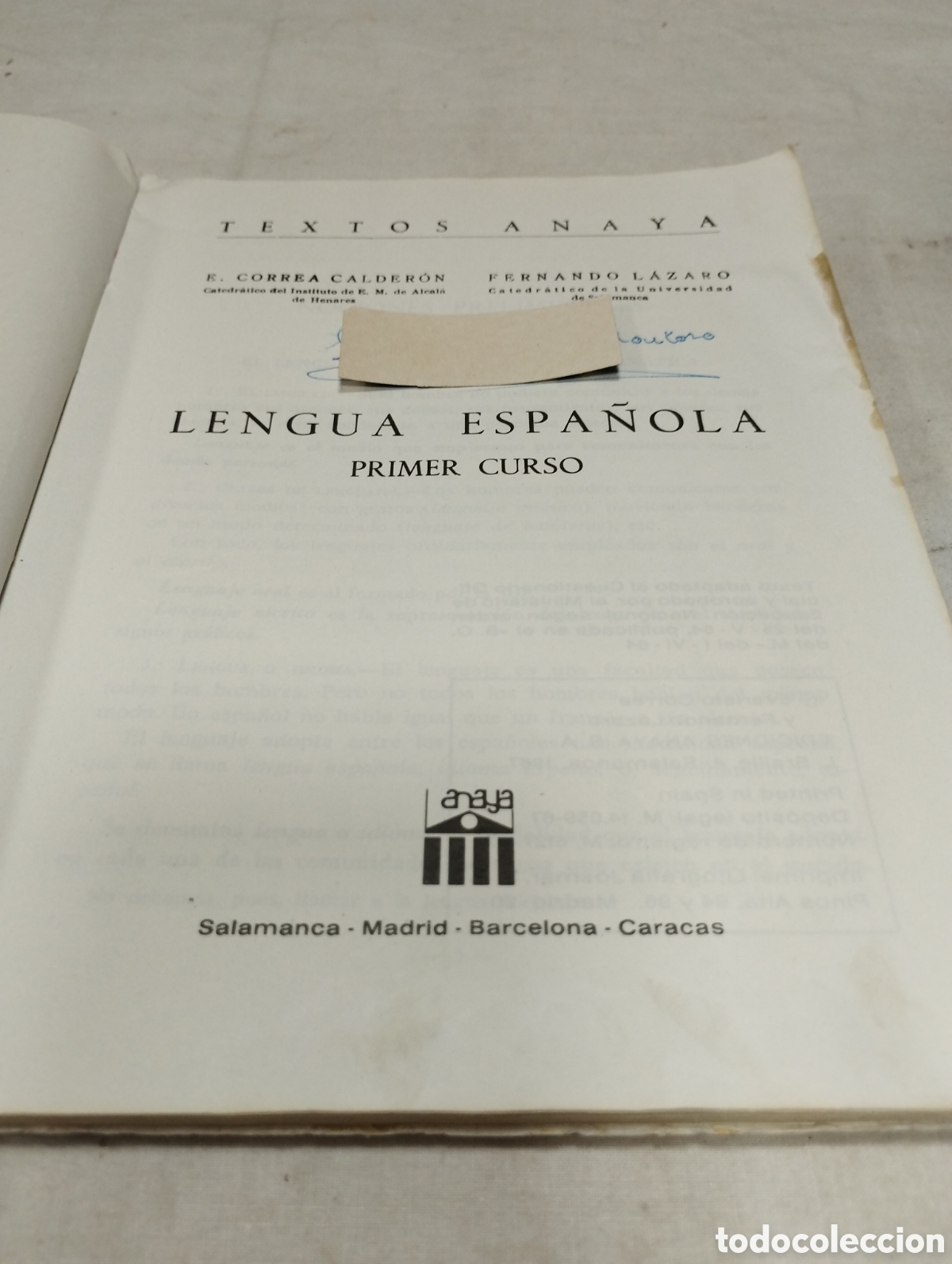 Libros de segunda mano: Lengua espa&ntilde;ola. Editorial Anaya, 1967 - Foto 2