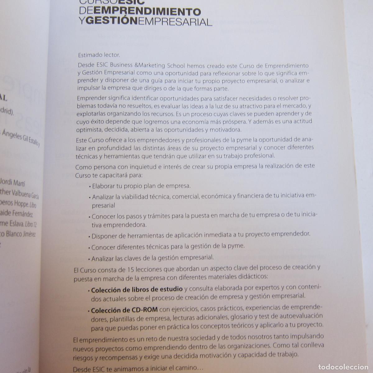 Libros de segunda mano: CURSO ESIC DE EMPRENDIMIENTO Y GESTION EMPRESARIAL (ESIC) MANUAL - Foto 6
