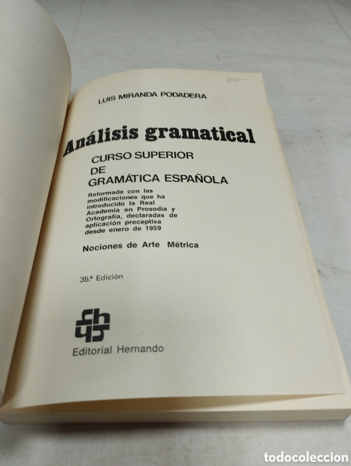 Libros de segunda mano: An&aacute;lisis gramatical. Luis Miranda, 1976 - Foto 2