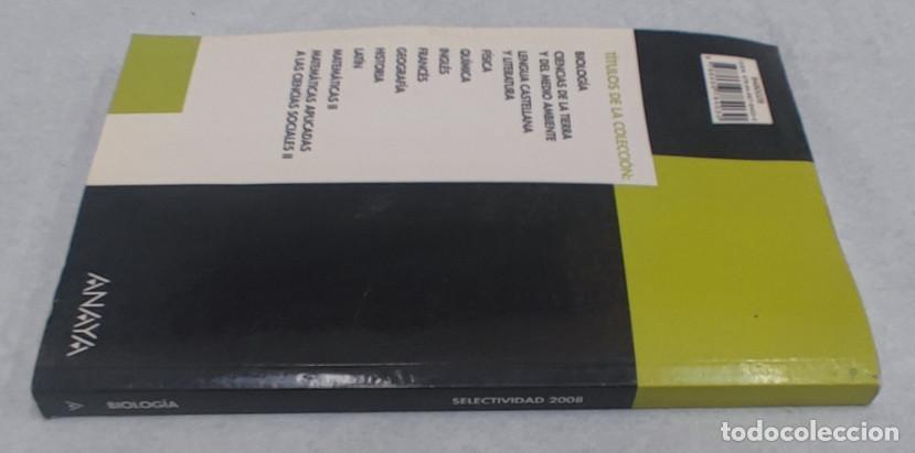 Libros de segunda mano: SELECTIVIDAD PRUEBAS DE 2008, BIOLOGIA, ANAYA, LIBRO - Foto 4