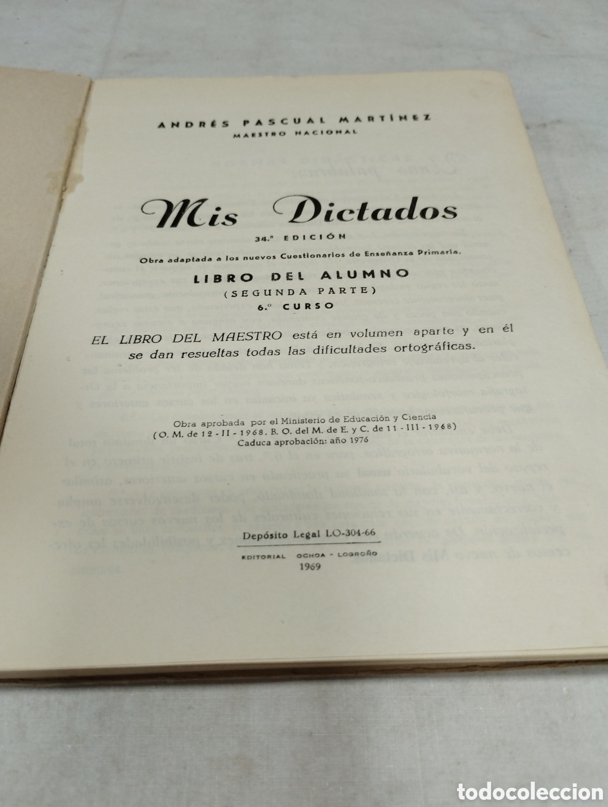 Libros de segunda mano: Mis dictados. A. Pascual, 1969 - Foto 2