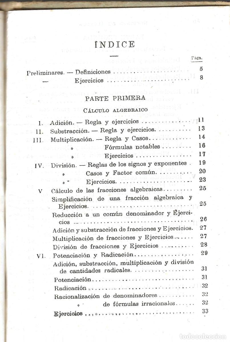 Libros de segunda mano: NOCIONES DE &Aacute;LGEBRA + NOCIONES...CLAVE DE LOS EJERCICIOS.BRU&Ntilde;O. - Foto 3