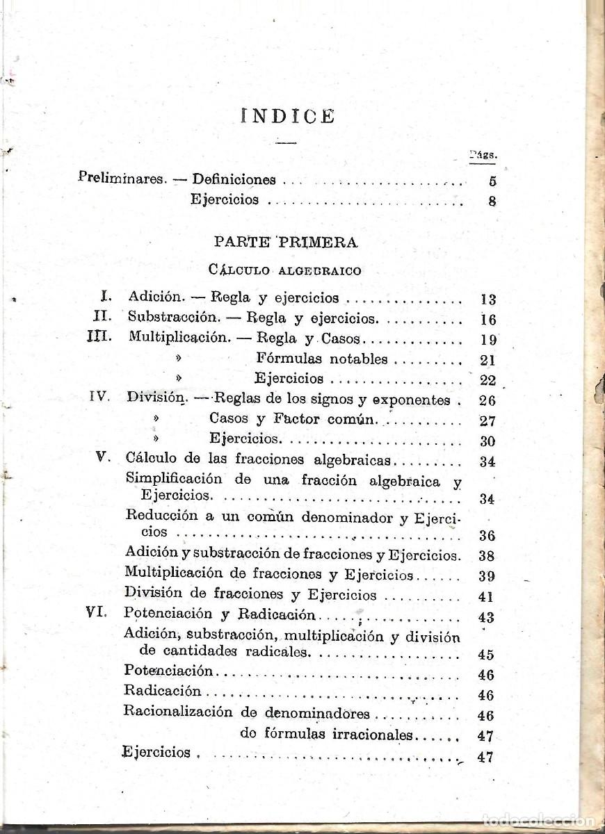 Libros de segunda mano: NOCIONES DE &Aacute;LGEBRA + NOCIONES...CLAVE DE LOS EJERCICIOS.BRU&Ntilde;O. - Foto 5