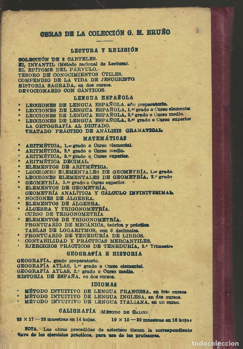 Libros de segunda mano: LECCIONES ELEMENTALES DE GEOMETRIA PRIMER GRADO O ELEMENTAL BRU&Ntilde;O - Foto 2