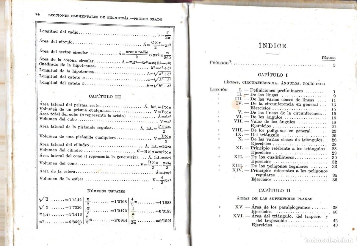 Libros de segunda mano: LECCIONES ELEMENTALES DE GEOMETRIA PRIMER GRADO O ELEMENTAL BRU&Ntilde;O - Foto 3