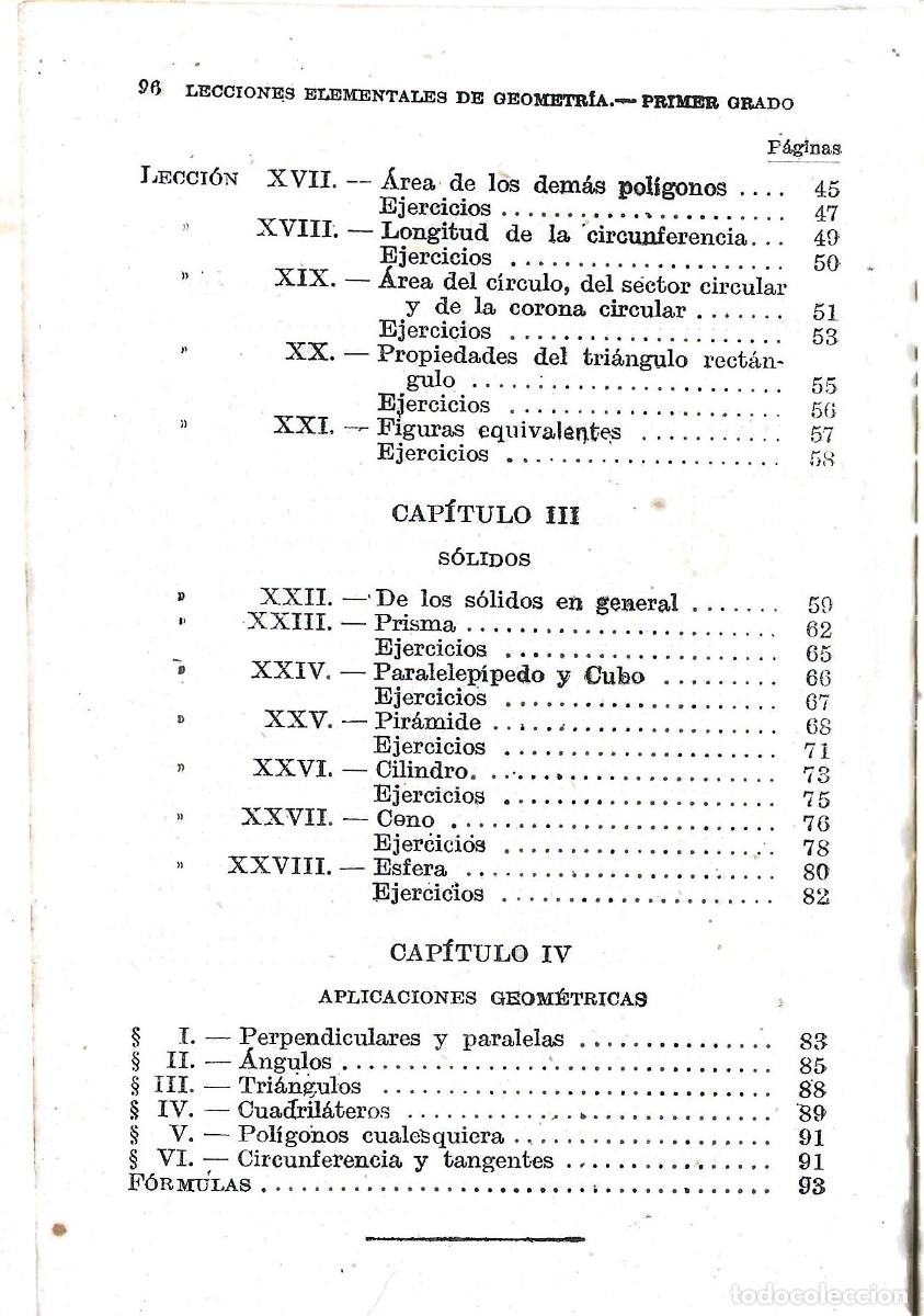 Libros de segunda mano: LECCIONES ELEMENTALES DE GEOMETRIA PRIMER GRADO O ELEMENTAL BRU&Ntilde;O - Foto 4
