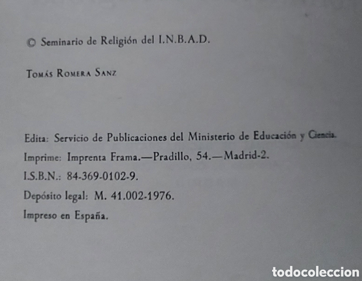 Libros de segunda mano: INBAD Formaci&oacute;n Religiosa 1&deg;BUP. 1977 - Foto 2