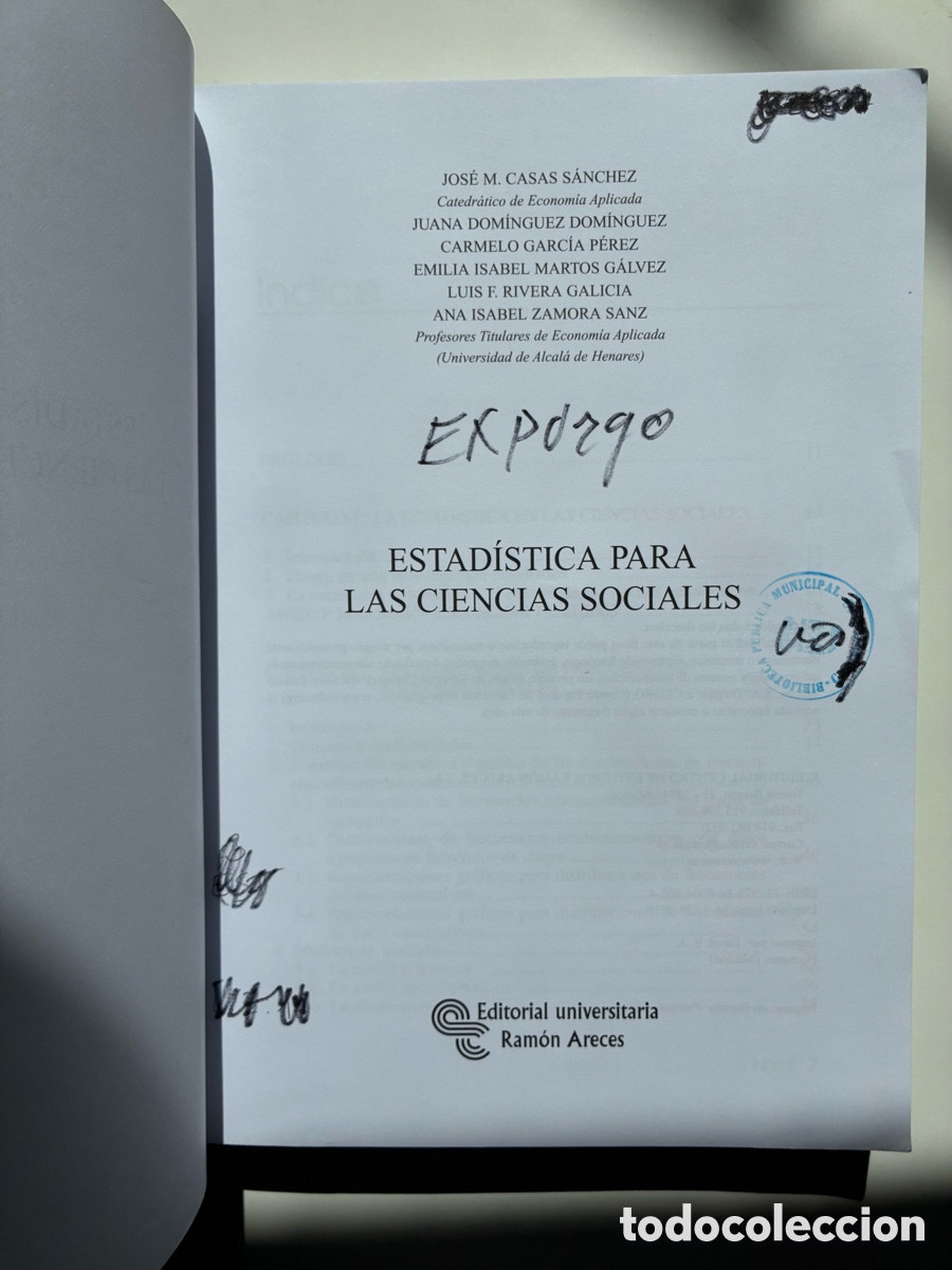 Libros de segunda mano: ESTAD&Iacute;STICA PARA LAS CIENCIAS SOCIALES - Foto 3