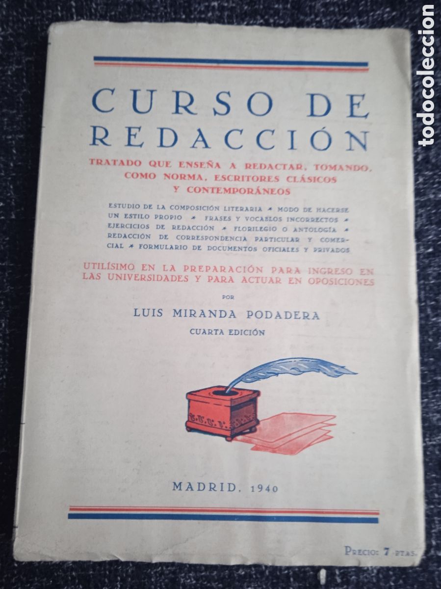 Libros de segunda mano: CURSO DE REDACCI&Oacute;N / LUIS MIRANDA PODADERA -MADRID 1940 - Foto 1