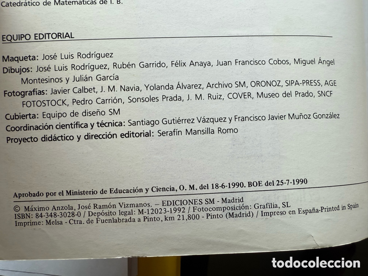 Libros de segunda mano: Matem&aacute;ticas Algoritmo 3&ordm; BUP editorial SM a&ntilde;o 1990 - Foto 5