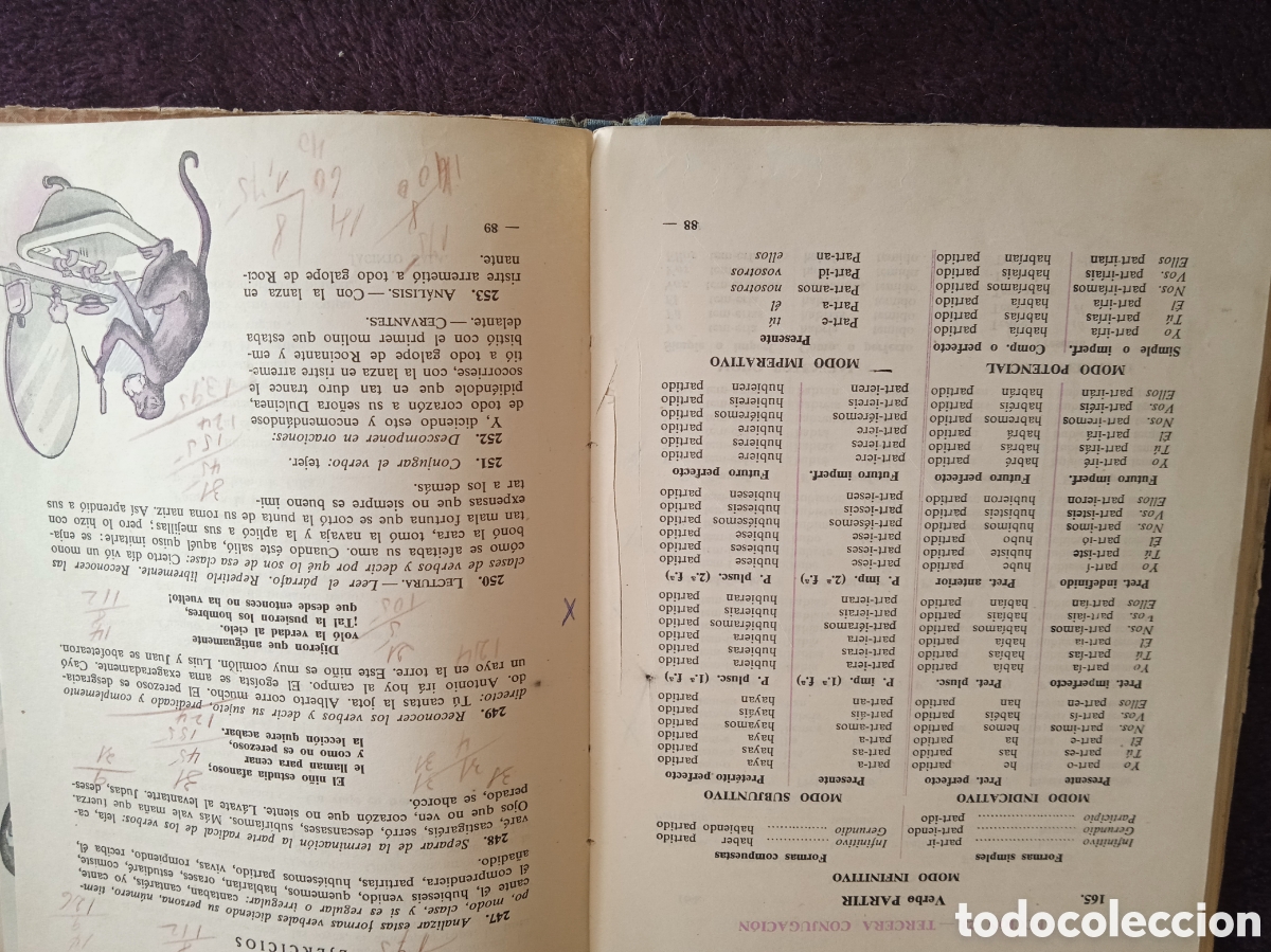 Libros de segunda mano: GRAM&Aacute;TICA SEGUNDO GRADO -ED. LUIS VIVES. 1952. - Foto 3