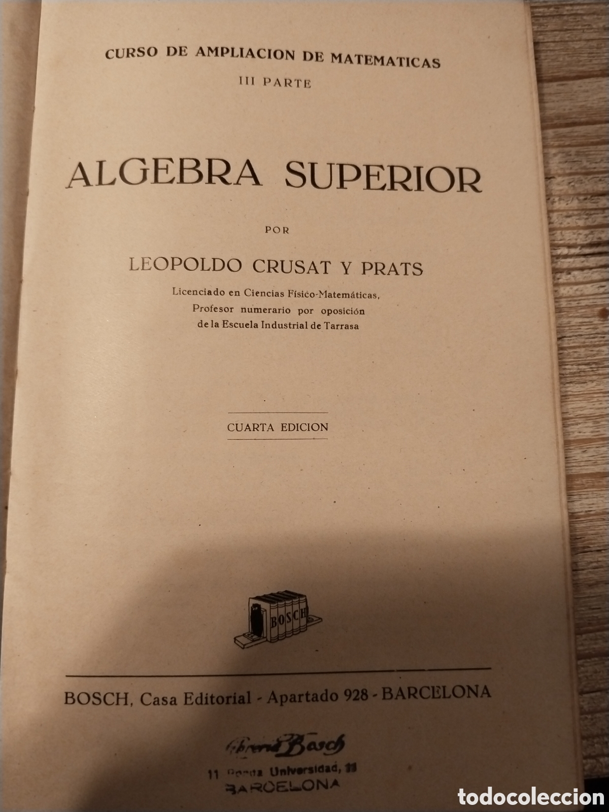 Libros de segunda mano: &Aacute;lgebra superior. 1939 - Foto 2