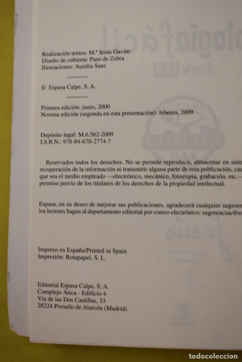 Libros de segunda mano: Libro de testo. 1&ordm; ESO. Biolog&iacute;a f&aacute;cil. Editorial Espasa - Foto 3